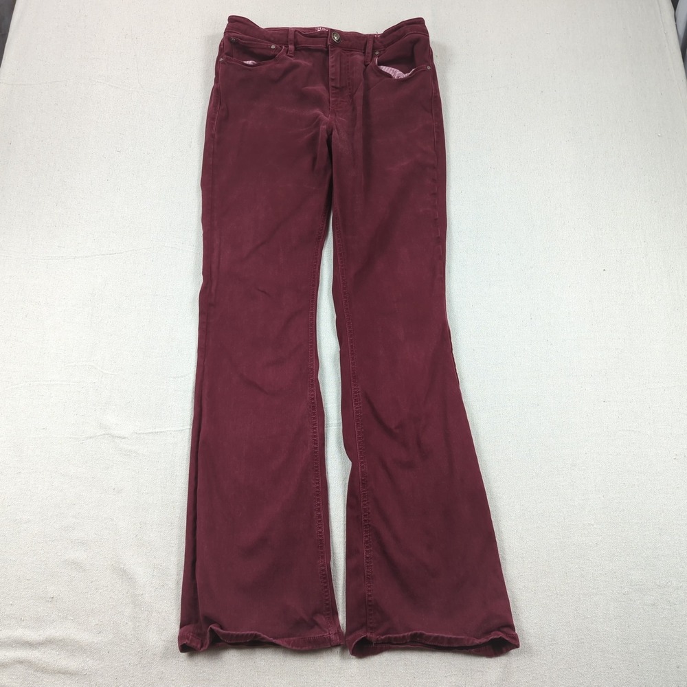 Guess Jeans Womens 30 Red Boot High Sexy Flare Stretch Casual Hipppie Boho